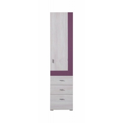Úzká skříň Delbert 4 - fialová nebo popelová barva 1181069