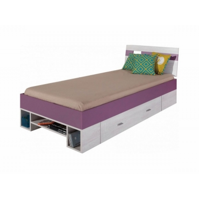 Dětská postel Delbert 90x200 - fialová nebo popelová barva 1181196